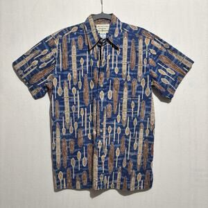 Reyn Spooner Dietrich Varez Polynesian Shirt Mens Small Outrigger Canoe AOP VTG
